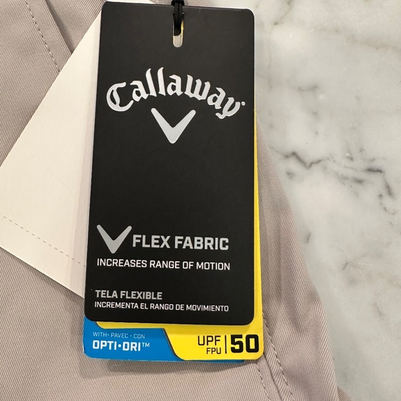 NWT Callaway Ceinture Active Khaki Shorts in Size 38 - Picture 11 of 15